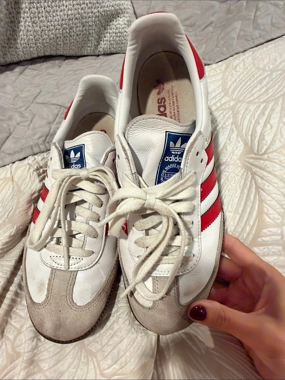 adidas Samba OG Crystal White Preloved Red Sneakers